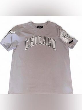 Chicago Bulls grey stitched T-shirt with embroidered details